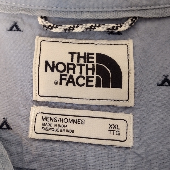 The North Face Blue Patterned Short Sleeve Button Down Shirt Sz XXL - Picture 10 of 13